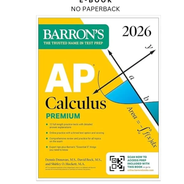 AP Calculus Premium, 2026: Prep Book with Ebook by David Bock M.S | Instant Download – book cover ebook