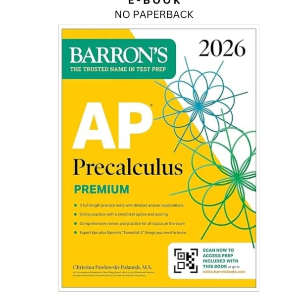 AP Precalculus Premium, 2026: Prep Book wit Ebook by Christina Pawlowski-Polanish M.S. | Instant Download – book cover ebook