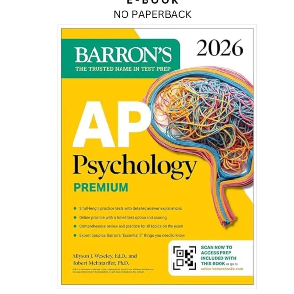 AP Psychology Premium, 2026: Prep Book wi Ebook by Allyson J. Weseley Ed.D | Instant Download – book cover ebook
