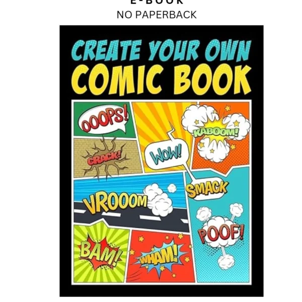 Create Your Own Comic Book Ebook by Papeterie Bleu | Instant Download – book cover ebook