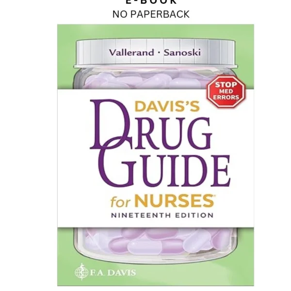 Davis's Drug Guide for Nurses Ebook by April Hazard Vallerand | Instant Download – book cover ebook
