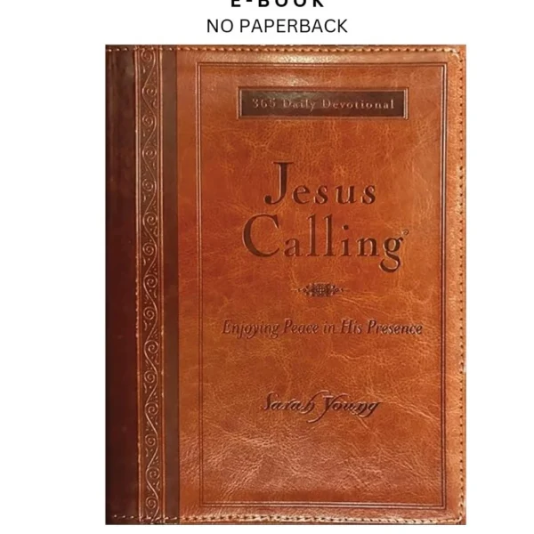 Jesus Calling, Large Text Brown Leathersoft, wit Ebook by Sarah Young | Instant Download – book cover ebook