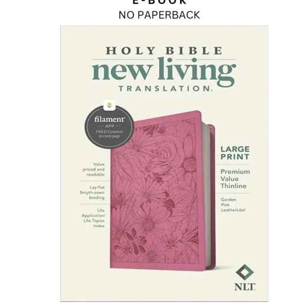 NLT Large Print Premium Value Thinline Bible, Filament Ebook by New Living Translation | Instant Download – book cover ebook
