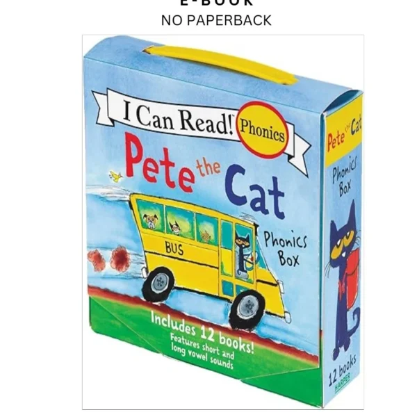 Pete the Cat 12 by Book Phonics Fun!: A Box of 12 Ebook – James Dean | Instant Download – book cover ebook