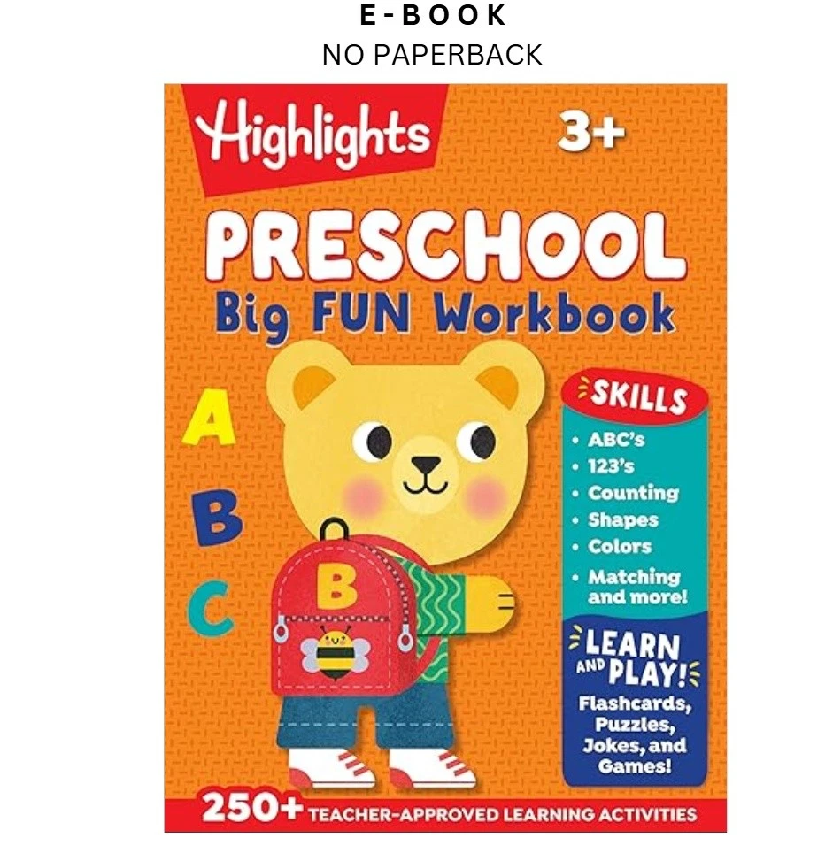 s-l1600-1010.webp Preschool Big Fun Workbook: 256 by Page Preschool Learning Work Ebook – Highlights Learnin | Instant Download – book cover ebook