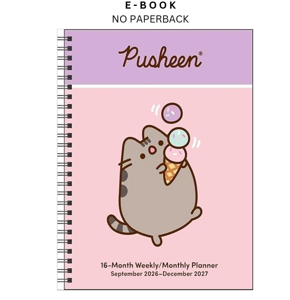 s-l1600-1001.webp Pusheen 16 by Month 2026-2027 Weekly/Monthly P Ebook – Claire Belton | Instant Download – book cover ebook