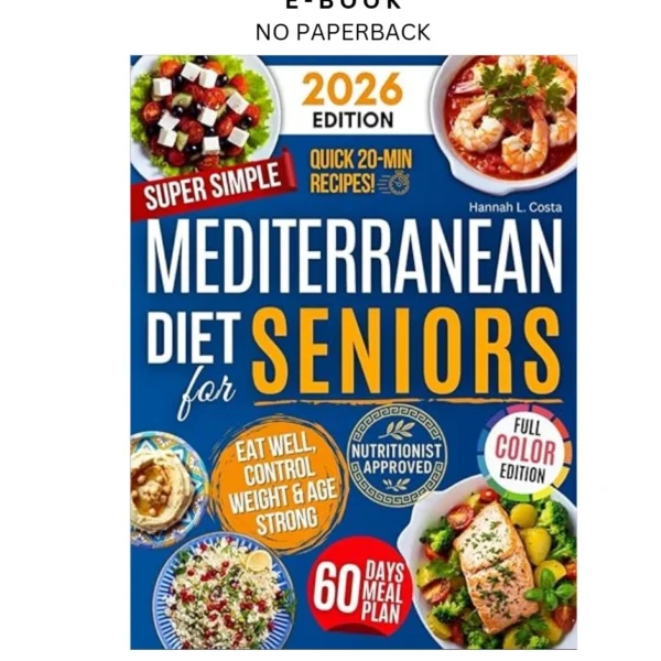 Super Simple Mediterranean Diet Cookbook for Ebook by Hannah Lauren Costa | Instant Download – book cover ebook