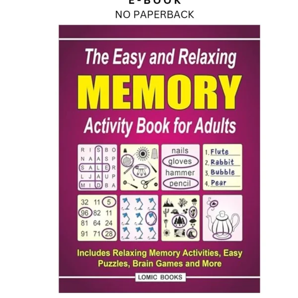 The Easy and Relaxing Memory Activity Book Ebook by J. D. Kinnest | Instant Download – book cover ebook